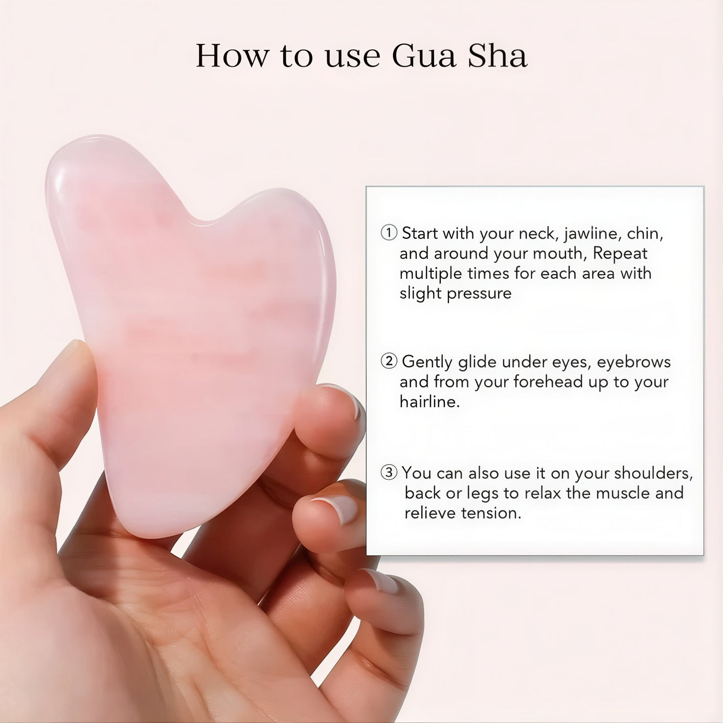 Jade Gua Sha & Roller Facial Massage Set — Natural Stone Anti Aging Skin Care Tool