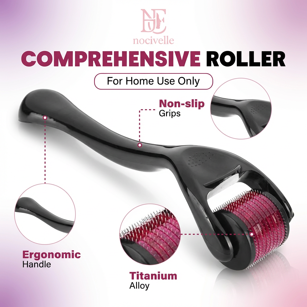 Microneedling Derma Roller — Professional Titanium Needle Facial Skin Treatment