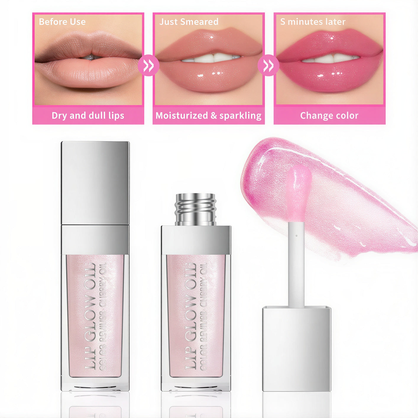 Lip Glow Oil — Cherry Infused Plumping & Hydrating Lip Gloss